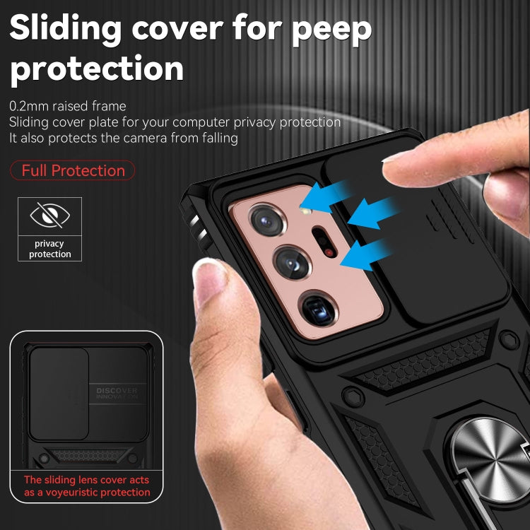 For Samsung Galaxy Note20 Ultra Sliding Camshield Holder Phone Case(Black) by buy2fix