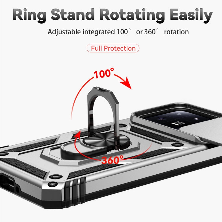 For Xiaomi 13 Sliding Camshield Holder Phone Case(Silver) - 13 Cases by buy2fix | Online Shopping UK | buy2fix