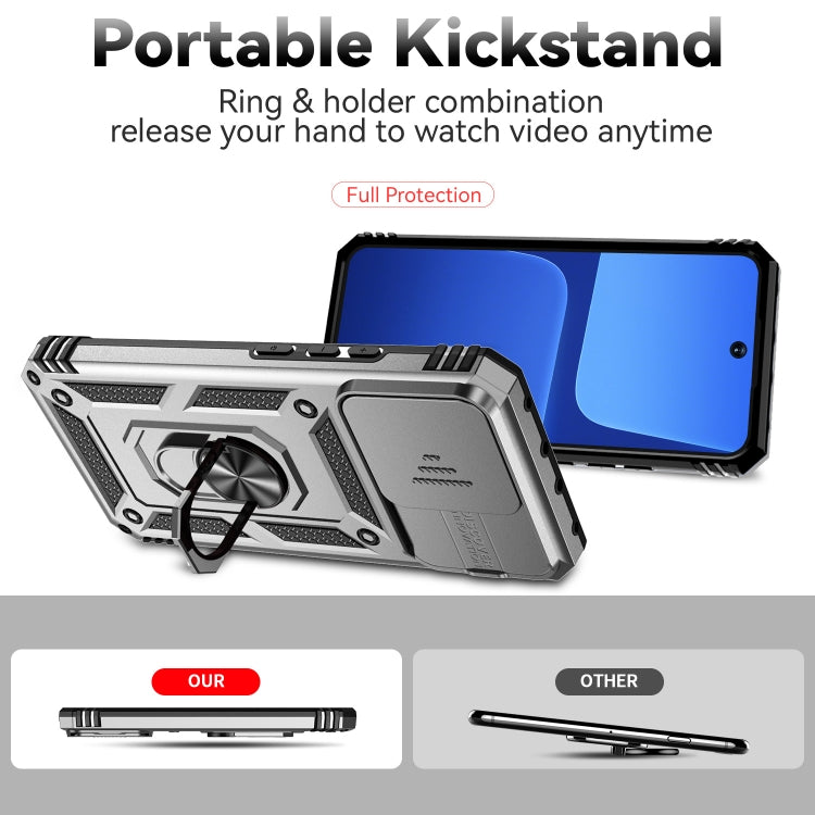 For Xiaomi 13 Sliding Camshield Holder Phone Case(Silver) - 13 Cases by buy2fix | Online Shopping UK | buy2fix