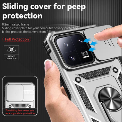 For Xiaomi 13 Sliding Camshield Holder Phone Case(Silver) - 13 Cases by buy2fix | Online Shopping UK | buy2fix