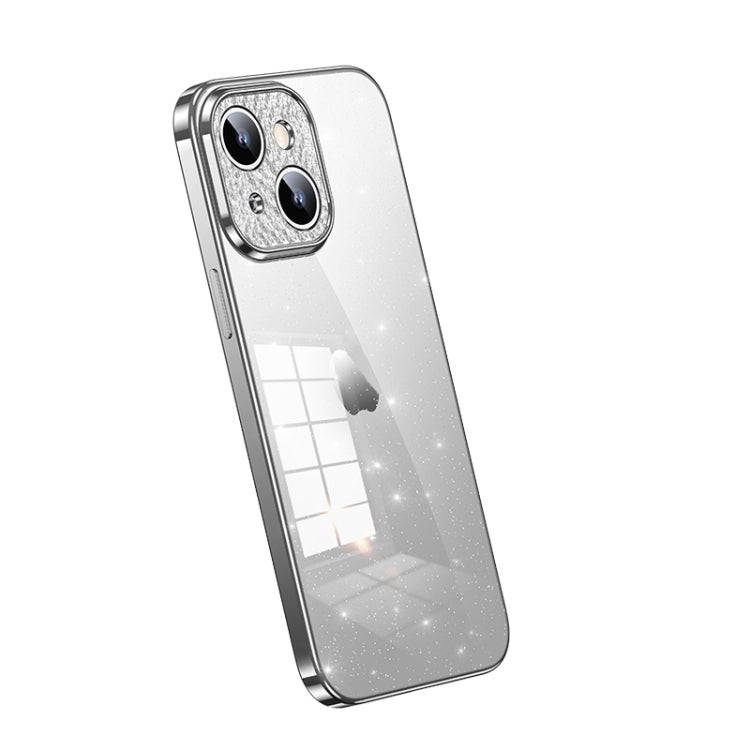 For iPhone 14 SULADA Electroplated Transparent Glittery TPU Phone Case(Silver) - iPhone 14 Cases by SULADA | Online Shopping UK | buy2fix
