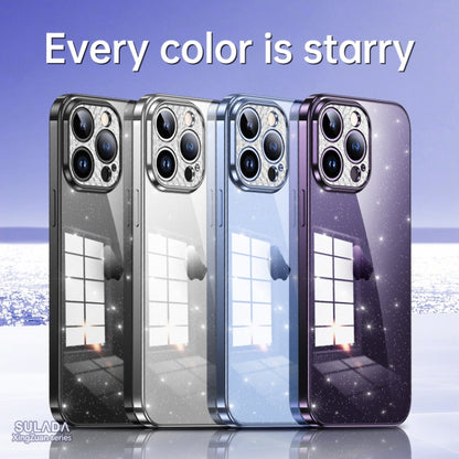 For iPhone 14 SULADA Electroplated Transparent Glittery TPU Phone Case(Silver) - iPhone 14 Cases by SULADA | Online Shopping UK | buy2fix