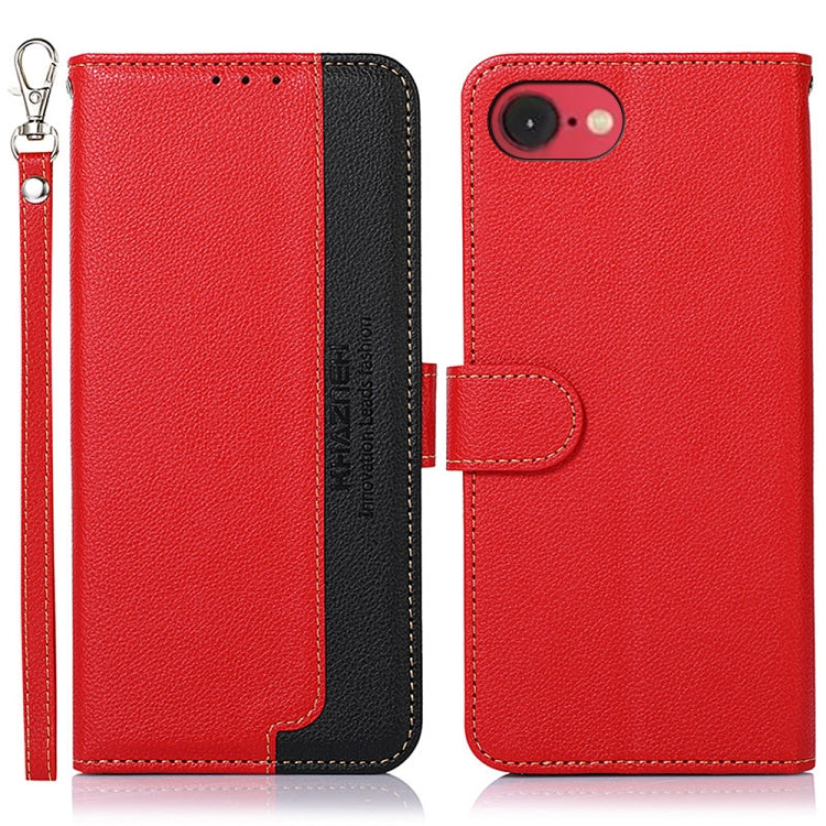 For iPhone 16e KHAZNEH Litchi Texture Leather RFID Phone Case(Red) by buy2fix