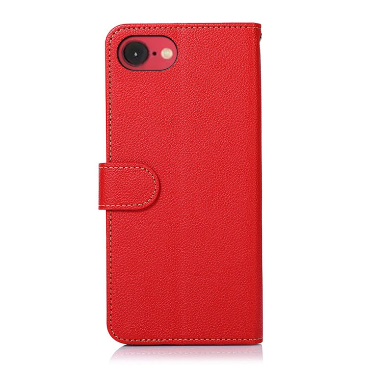 For iPhone 16e KHAZNEH Litchi Texture Leather RFID Phone Case(Red) by buy2fix