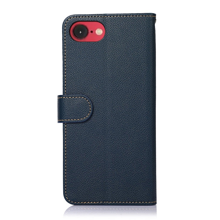 For iPhone 16e KHAZNEH Litchi Texture Leather RFID Phone Case(Blue) by buy2fix