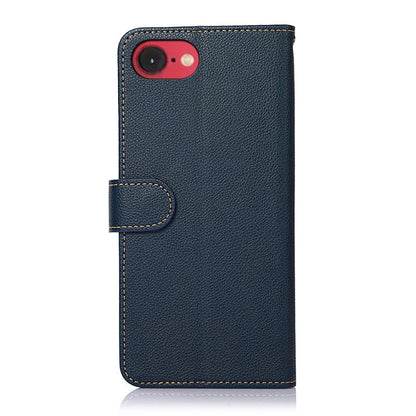 For iPhone 16e KHAZNEH Litchi Texture Leather RFID Phone Case(Blue) by buy2fix