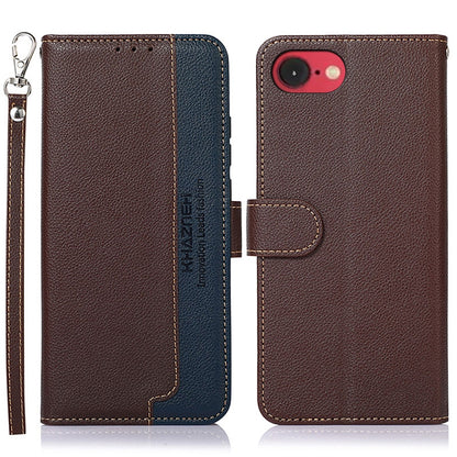 For iPhone 16e KHAZNEH Litchi Texture Leather RFID Phone Case(Brown) by buy2fix