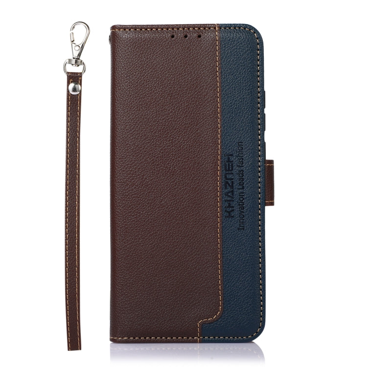 For iPhone 16e KHAZNEH Litchi Texture Leather RFID Phone Case(Brown) by buy2fix