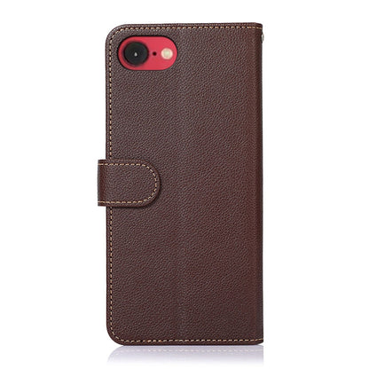 For iPhone 16e KHAZNEH Litchi Texture Leather RFID Phone Case(Brown) by buy2fix
