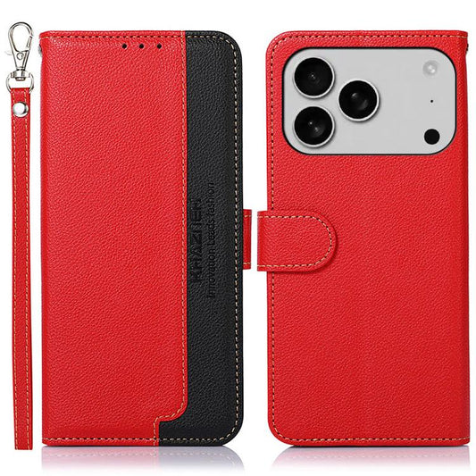 For iPhone 17 Pro Max KHAZNEH Litchi Texture Leather RFID Phone Case(Red) - iPhone 17 Pro Max Cases by buy2fix | Online Shopping UK | buy2fix