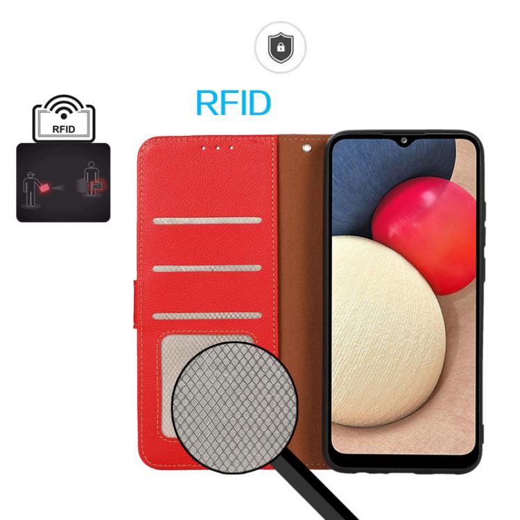 For iPhone 17 Pro Max KHAZNEH Litchi Texture Leather RFID Phone Case(Red) - iPhone 17 Pro Max Cases by buy2fix | Online Shopping UK | buy2fix