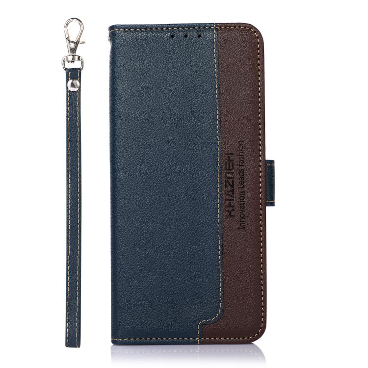 For iPhone 17 Pro Max KHAZNEH Litchi Texture Leather RFID Phone Case(Blue) - iPhone 17 Pro Max Cases by buy2fix | Online Shopping UK | buy2fix