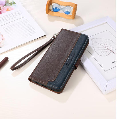 For iPhone 17 Pro Max KHAZNEH Litchi Texture Leather RFID Phone Case(Brown) - iPhone 17 Pro Max Cases by buy2fix | Online Shopping UK | buy2fix