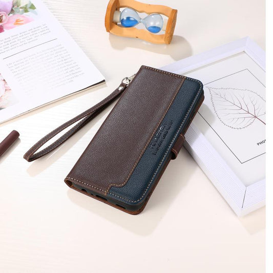 For iPhone 17 Pro Max KHAZNEH Litchi Texture Leather RFID Phone Case(Brown) - iPhone 17 Pro Max Cases by buy2fix | Online Shopping UK | buy2fix