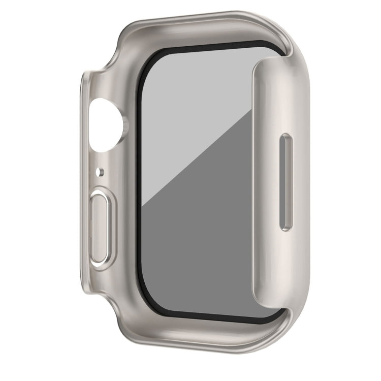 For Apple Watch Ultra 3 / 2 / 1 49mm Frosted PC + Anti-spy Tempered Film Integrated Watch Protective Case(Starlight Silver) by buy2fix