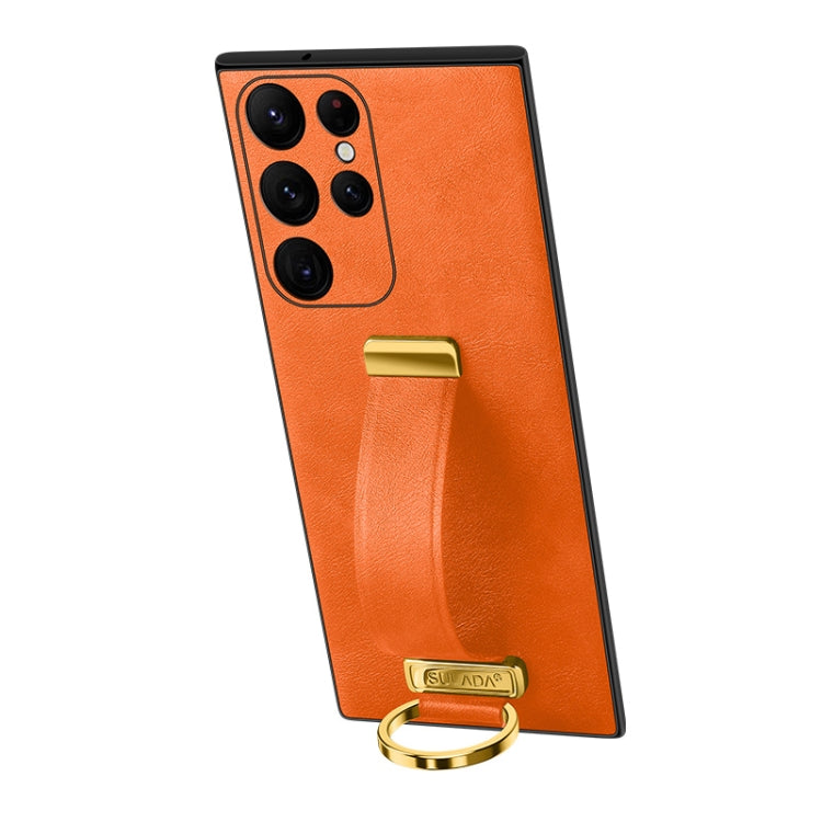 For Samsung Galaxy S23 Ultra 5G SULADA PC Hybrid Leather Texture Skin Feel Shockproof Phone Case(Orange) - Galaxy S23 Ultra 5G Cases by SULADA | Online Shopping UK | buy2fix