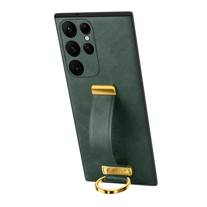 For Samsung Galaxy S23 Ultra 5G SULADA PC Hybrid Leather Texture Skin Feel Shockproof Phone Case(Green) - Galaxy S23 Ultra 5G Cases by SULADA | Online Shopping UK | buy2fix