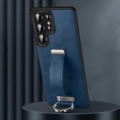 For Samsung Galaxy S25 Ultra 5G SULADA PC Hybrid Leather Texture Skin Feel Shockproof Phone Case(Blue) - Galaxy S25 Ultra 5G Cases by SULADA | Online Shopping UK | buy2fix