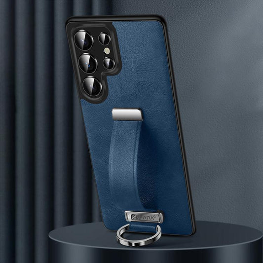 For Samsung Galaxy S25 Ultra 5G SULADA PC Hybrid Leather Texture Skin Feel Shockproof Phone Case(Blue) - Galaxy S25 Ultra 5G Cases by SULADA | Online Shopping UK | buy2fix