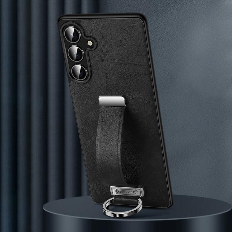 For Samsung Galaxy S25+ 5G SULADA PC Hybrid Leather Texture Skin Feel Shockproof Phone Case(Black) - Galaxy S25+ 5G Cases by SULADA | Online Shopping UK | buy2fix