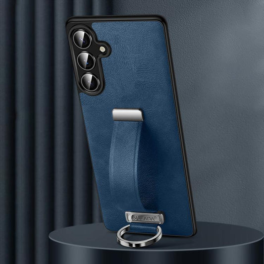 For Samsung Galaxy S25+ 5G SULADA PC Hybrid Leather Texture Skin Feel Shockproof Phone Case(Blue) - Galaxy S25+ 5G Cases by SULADA | Online Shopping UK | buy2fix