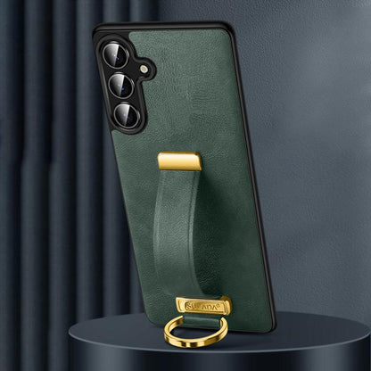 For Samsung Galaxy S25+ 5G SULADA PC Hybrid Leather Texture Skin Feel Shockproof Phone Case(Green) - Galaxy S25+ 5G Cases by SULADA | Online Shopping UK | buy2fix