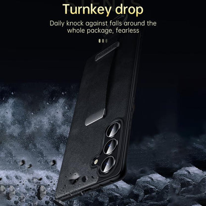 For Samsung Galaxy S24 5G SULADA PC Hybrid Leather Texture Skin Feel Shockproof Phone Case(Green) - Galaxy S24 5G Cases by SULADA | Online Shopping UK | buy2fix