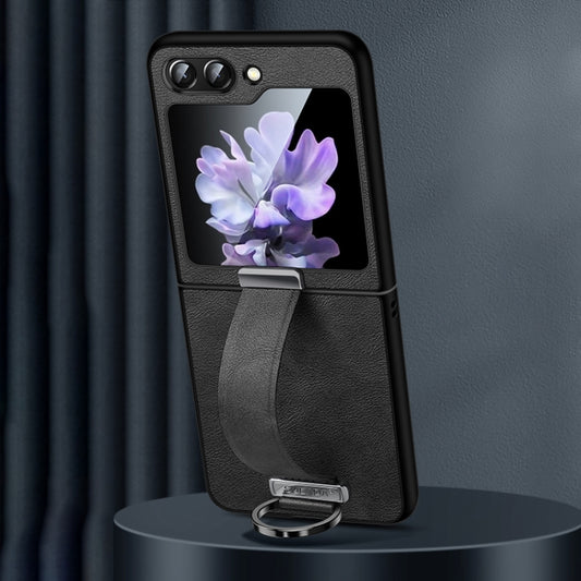 For Samsung Galaxy Z Flip7 FE / Flip6 SULADA PC Hybrid Leather Texture Skin Feel Shockproof Phone Case(Black) - Galaxy Z Flip6 5G Cases by SULADA | Online Shopping UK | buy2fix