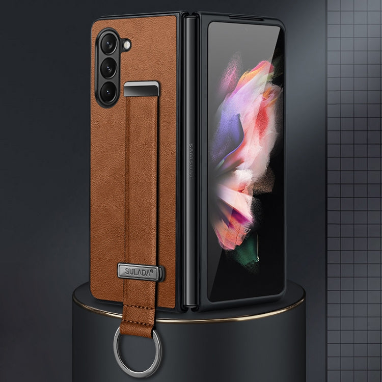 For Samsung Galaxy Z Fold6 SULADA PC + Leather Texture Skin Feel Shockproof Phone Case(Brown) - Galaxy Z Fold6 5G Cases by SULADA | Online Shopping UK | buy2fix