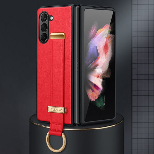 For Samsung Galaxy Z Fold6 SULADA PC + Leather Texture Skin Feel Shockproof Phone Case(Red) - Galaxy Z Fold6 5G Cases by SULADA | Online Shopping UK | buy2fix