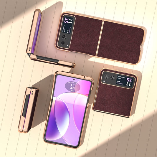 For Motorola Razr 40 Nano Plating Dream Litchi Texture PU Phone Case(Purple) - Motorola Cases by buy2fix | Online Shopping UK | buy2fix