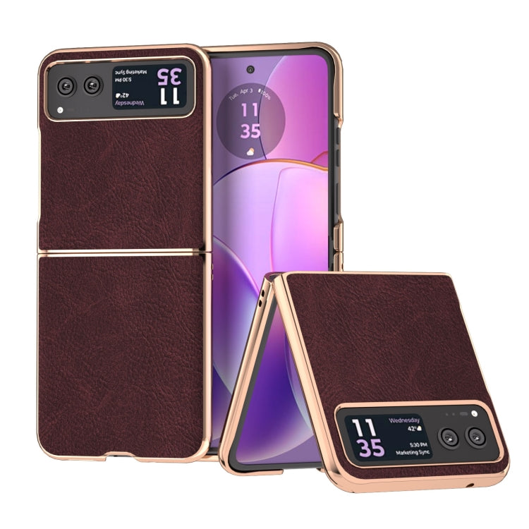 For Motorola Razr 40 Nano Plating Dream Litchi Texture PU Phone Case(Purple) - Motorola Cases by buy2fix | Online Shopping UK | buy2fix
