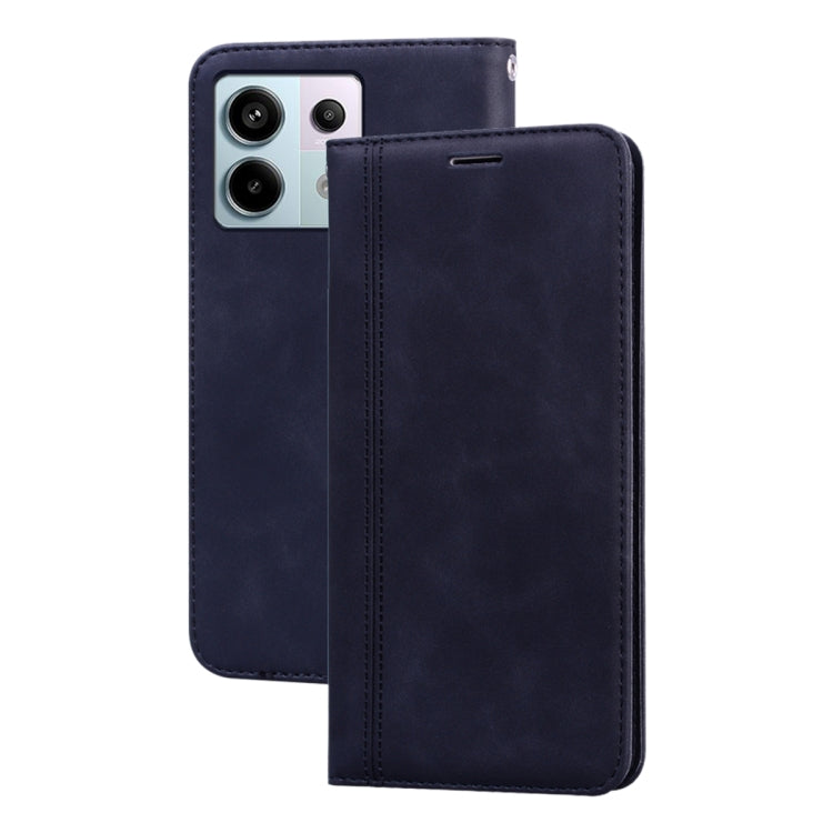 For Xiaomi Redmi Note 13 Pro 4G Frosted Business Magnetic Horizontal Flip PU Phone Case(Black) - Xiaomi Cases by buy2fix | Online Shopping UK | buy2fix