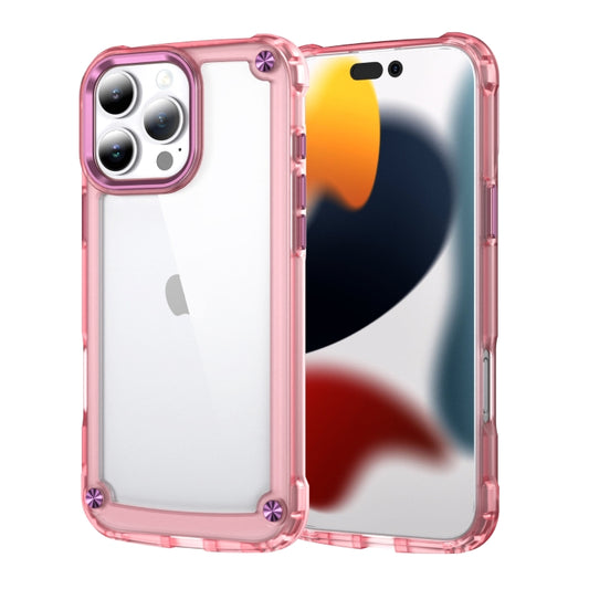 For iPhone 16 Pro Max Skin Feel TPU + PC Phone Case(Transparent Pink) by buy2fix