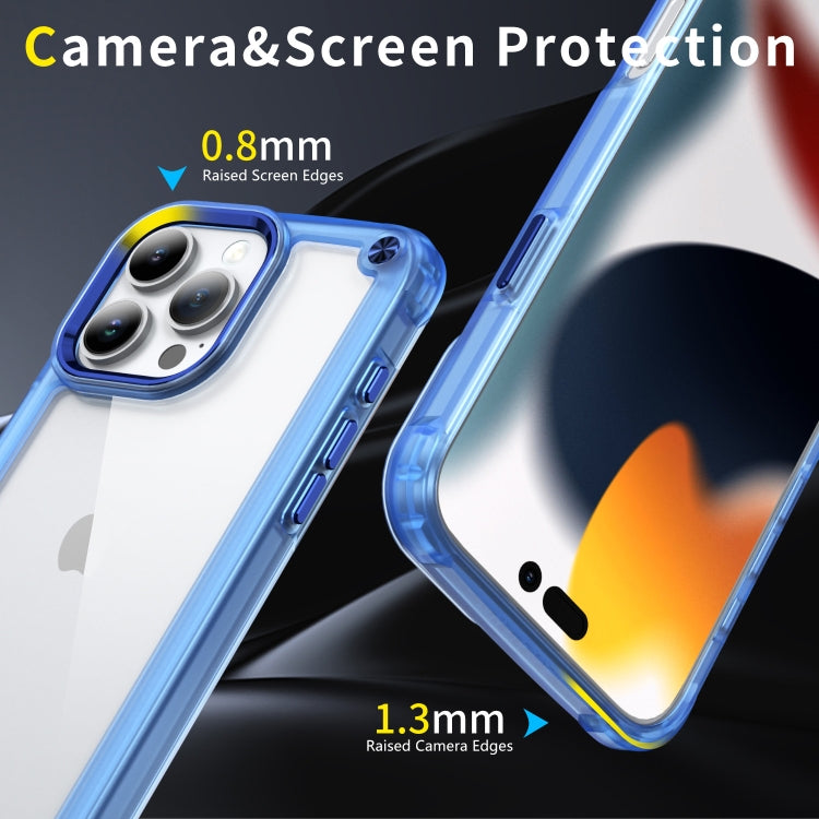 For iPhone 16 Pro Max Skin Feel TPU + PC Phone Case(Transparent Blue) by buy2fix