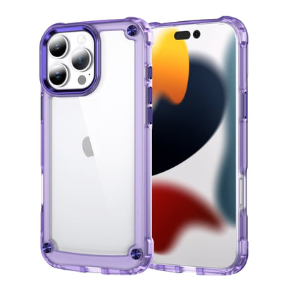 For iPhone 16 Pro Max Skin Feel TPU + PC Phone Case(Transparent Purple) by buy2fix