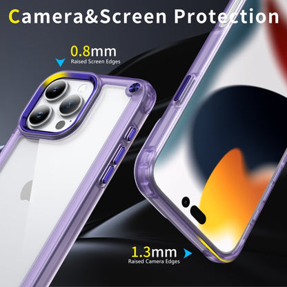 For iPhone 16 Pro Max Skin Feel TPU + PC Phone Case(Transparent Purple) by buy2fix