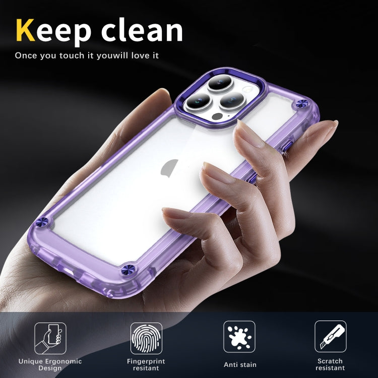 For iPhone 16 Pro Max Skin Feel TPU + PC Phone Case(Transparent Purple) by buy2fix