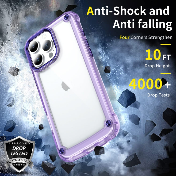 For iPhone 16 Pro Max Skin Feel TPU + PC Phone Case(Transparent Purple) by buy2fix