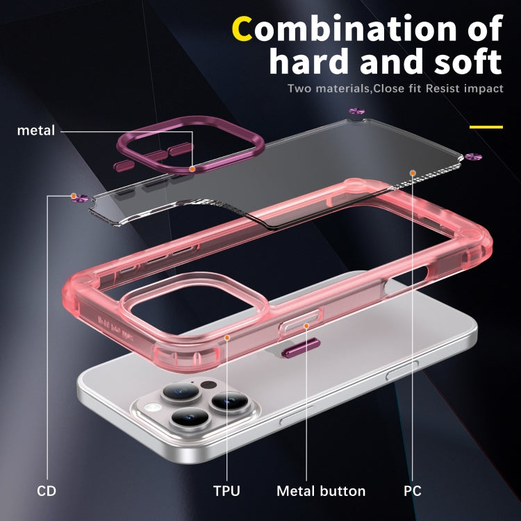 For iPhone 16 Pro Skin Feel TPU + PC Phone Case(Transparent Pink) by buy2fix