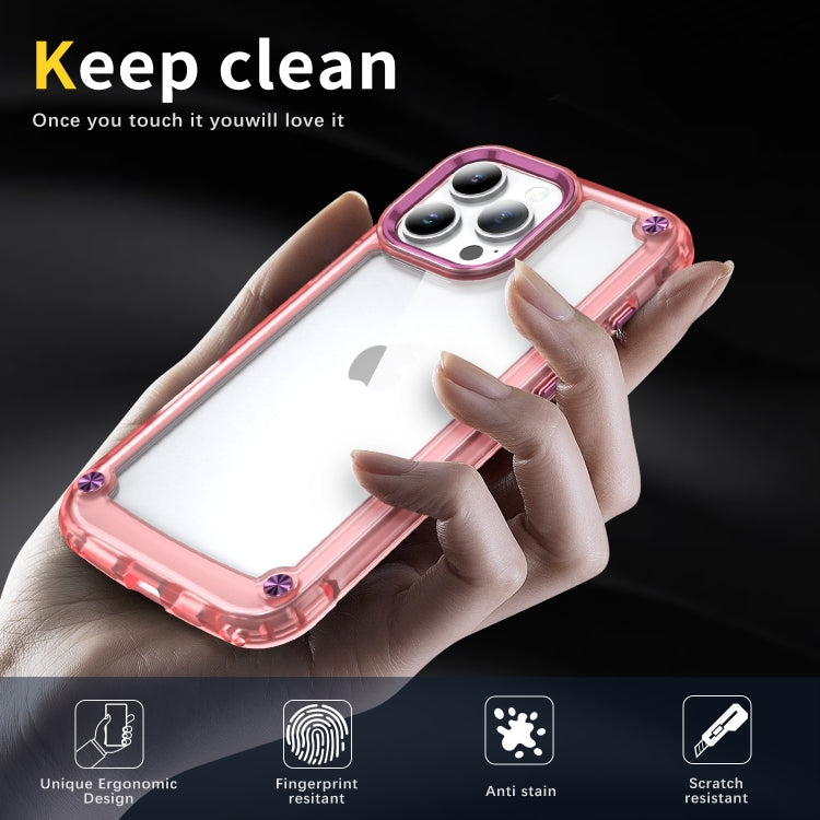 For iPhone 16 Pro Skin Feel TPU + PC Phone Case(Transparent Pink) by buy2fix