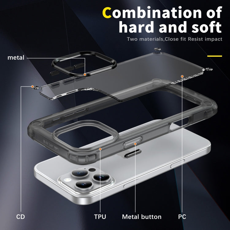 For iPhone 16 Pro Skin Feel TPU + PC Phone Case(Transparent Black) by buy2fix
