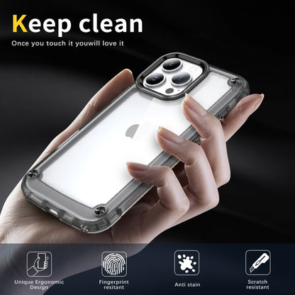 For iPhone 16 Pro Skin Feel TPU + PC Phone Case(Transparent Black) by buy2fix