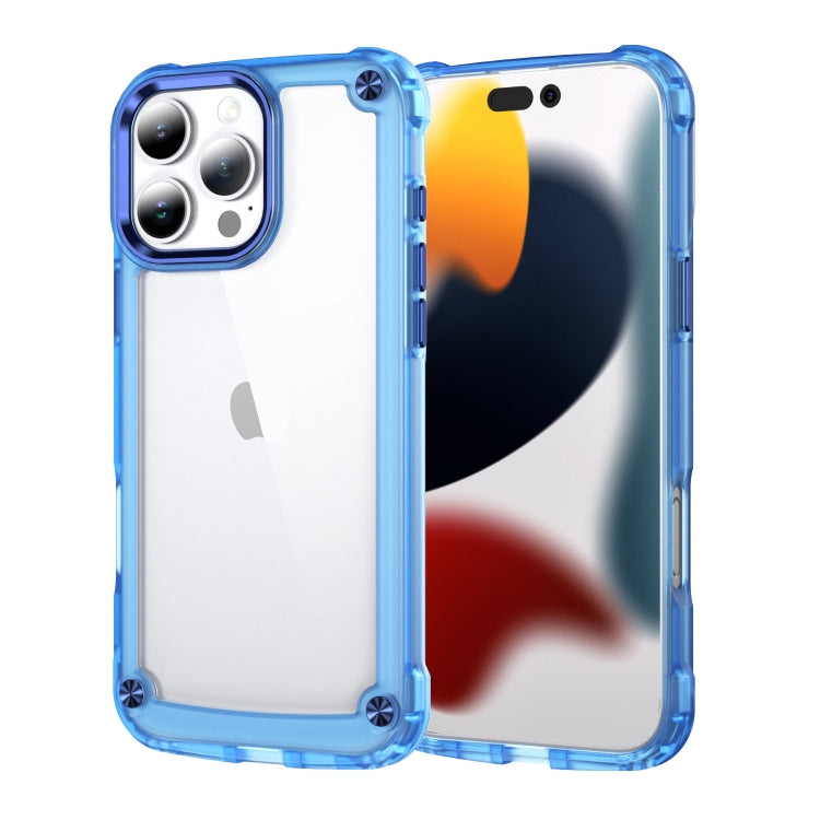 For iPhone 16 Pro Skin Feel TPU + PC Phone Case(Transparent Blue) by buy2fix