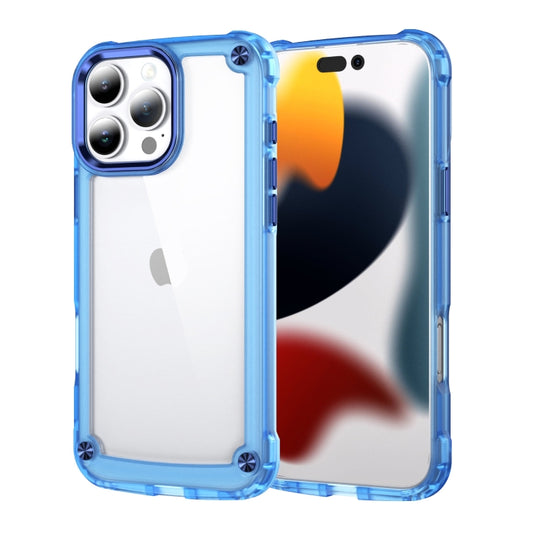 For iPhone 16 Pro Skin Feel TPU + PC Phone Case(Transparent Blue) by buy2fix