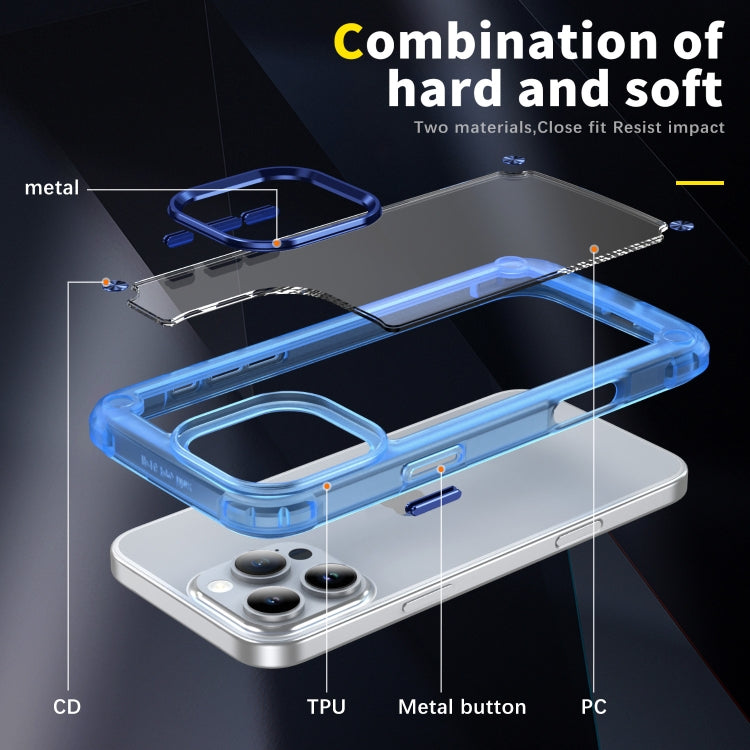 For iPhone 16 Pro Skin Feel TPU + PC Phone Case(Transparent Blue) by buy2fix
