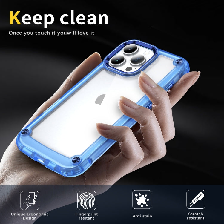 For iPhone 16 Pro Skin Feel TPU + PC Phone Case(Transparent Blue) by buy2fix