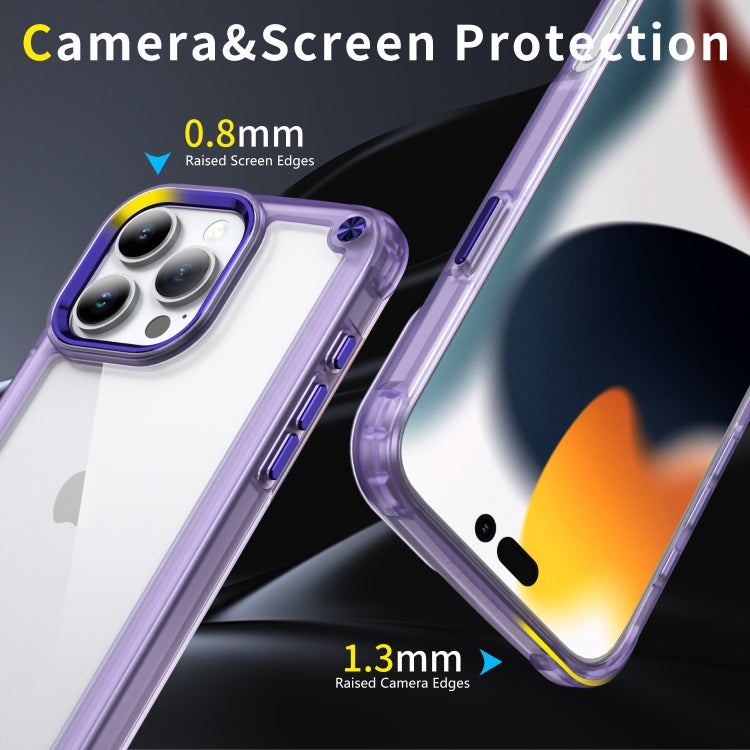 For iPhone 16 Pro Skin Feel TPU + PC Phone Case(Transparent Purple) by buy2fix