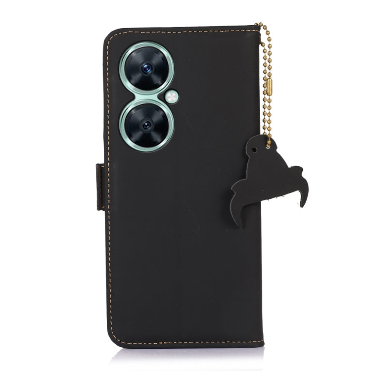 For Huawei Nova 11i / Maimang 20 5G / Enjoy 60 Pro Genuine Leather Magnetic RFID Leather Phone Case(Black) - Huawei Cases by buy2fix | Online Shopping UK | buy2fix