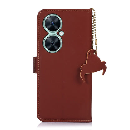 For Huawei Nova 11i / Maimang 20 5G / Enjoy 60 Pro Genuine Leather Magnetic RFID Leather Phone Case(Coffee) - Huawei Cases by buy2fix | Online Shopping UK | buy2fix